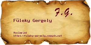 Füleky Gergely névjegykártya